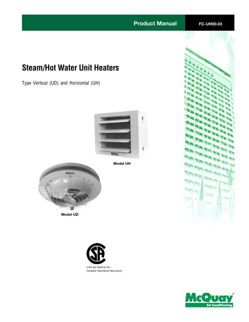 Steam/Hot Water Unit Heaters - McQuay International