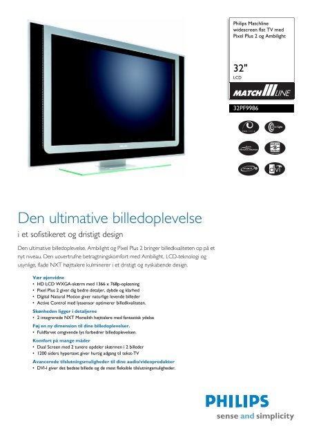 32PFL5404H/12 Philips LCD TV with Pixel Plus HD