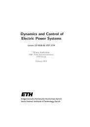 Dynamics and Control of Electric Power Systems - EEH - ETH Zürich