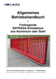 Allgemeines Betriebshandbuch - LIBERO Torbau Erdetschnig GmbH