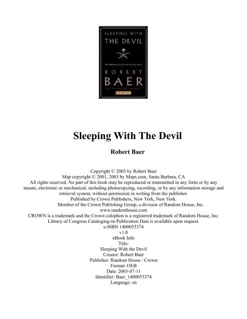 robert baer sleeping with the devil