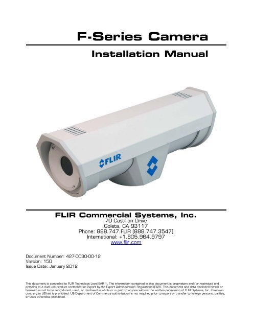 F-Series Installation Manual - Flir Systems