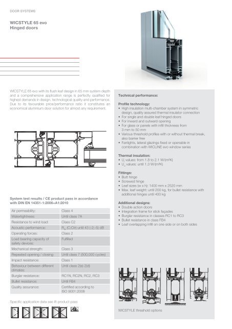 Download door and sliding systems - Wicona Bausysteme GmbH
