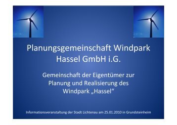 Presentation Windpark Hassel vom 25 01 10-10 m - Lichtenau