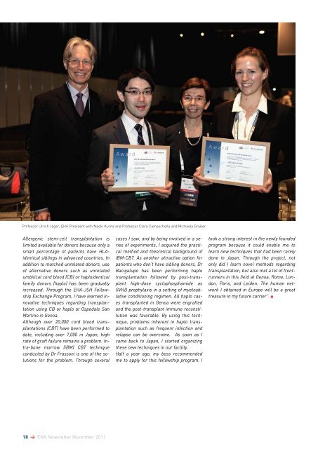 Newsletter November 2011 - European Hematology Association