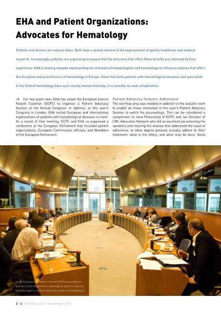 Newsletter November 2011 - European Hematology Association