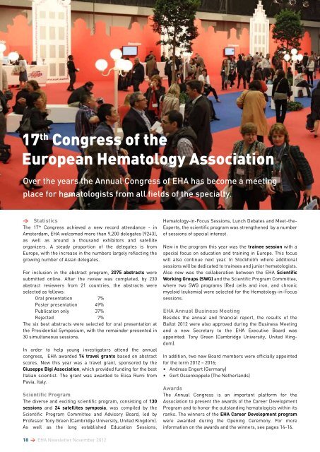 Newsletter May 2012 - European Hematology Association