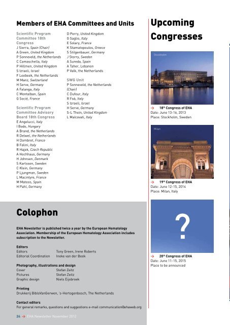 Newsletter May 2012 - European Hematology Association