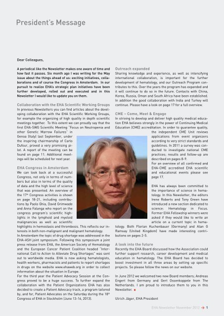 Newsletter May 2012 - European Hematology Association