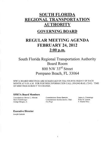 Complete Agenda - the South Florida Regional Transportation ...