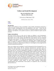 Culture and social development - Encyclopedia on Early Childhood ...