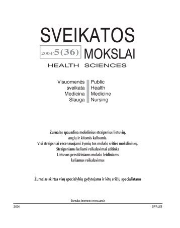 Žurnalas ,,Sveikatos mokslai", Nr. 5 [PDF formatas, 2