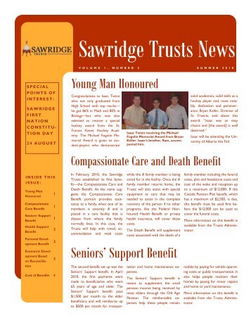 Vol 1 No 2, Summer 2010.pdf - Sawridge Trusts