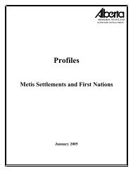 Metis Settlements and First Nations. January 2005. - Legislative ...