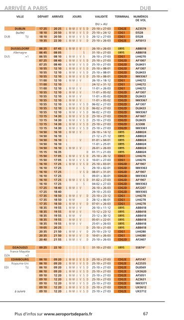 Guide Horaires n°142:Guide Horaires - Aéroports de Paris