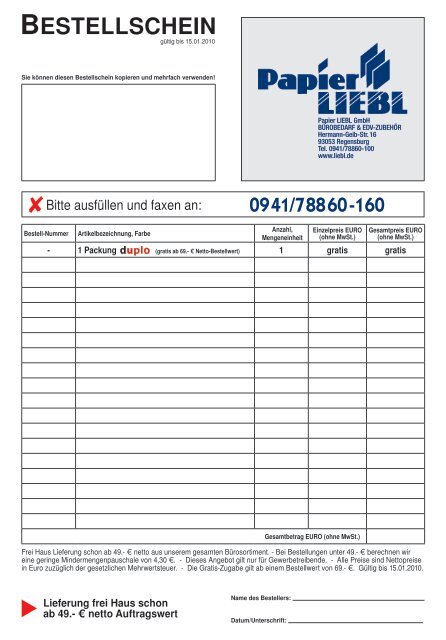 InkJet-Drucker - Papier LIEBL