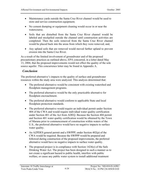 I-10 Twin Peaks Traffic Interchange, Environmental Assessment