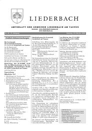 AMTSBLATT DER GEMEINDE LIEDERBACH AM TAUNUS