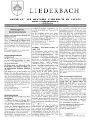 AMTSBLATT DER GEMEINDE LIEDERBACH AM TAUNUS