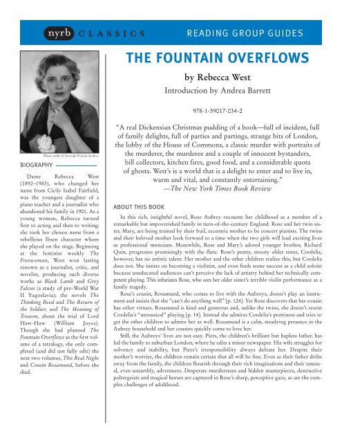 THE FOUNTAIN OVERFLOWS - The New York Review of Books