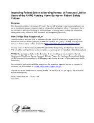 Improving Patient Safety in Nursing Homes - Agency for Healthcare ...