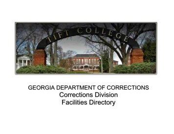 FACILITY NAME - Georgia Department of Corrections