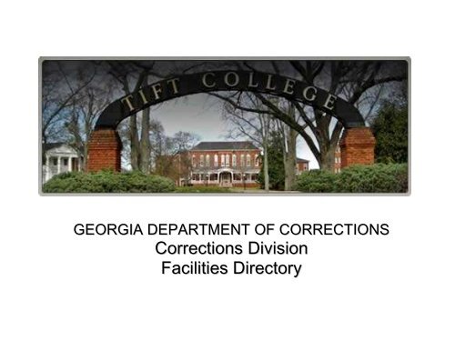 Facility Name Georgia Department Of Corrections