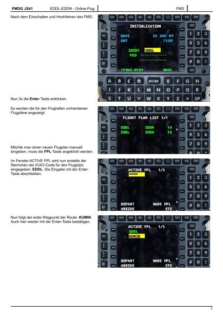 PMDG JS41 EDDL-EDDN - Online-Flug FMS Nach dem Einschalten ...
