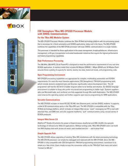 T-BOX MS-CPU32X processor module - Semaphore