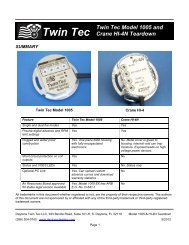 Model 1005 and Crane HI-4N Teardown Report - Daytona Twin Tec