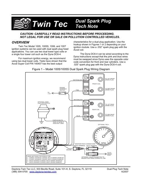Dual Spark Plug Tech Note - Daytona Twin Tec