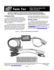USB Interface Instructions - Daytona Twin Tec
