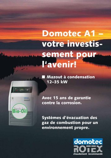 Domotec A1 – votre investis- sement pour l'avenir! - Domotec AG