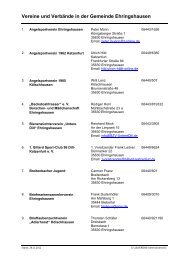 Vereinsliste der Gemeinde Ehringshausen