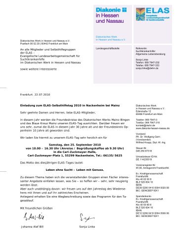 Einladung zum ELAS-Selbsthilfetag 2010 in Nackenheim bei