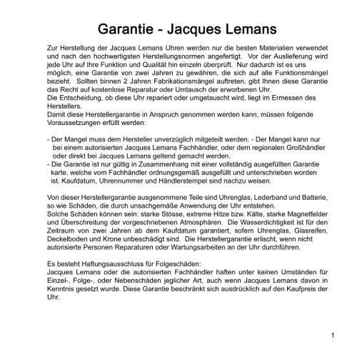 JACQUES LEMANS GENEVE - Jacques-Lemans-Shop
