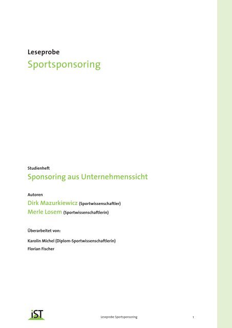 Sportsponsoring - IST-Studieninstitut