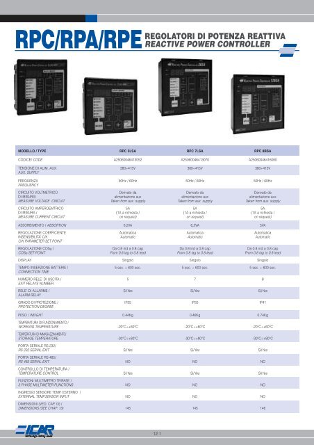 regolatori di potenza reattiva reactive power controller ... - IVD GmbH