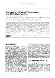 Evaluation of two Sysmex XE-2100 analyzers in an HST-302 ...