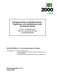 Erfolgskontrolle im Stadtmarketing - Universität Bielefeld