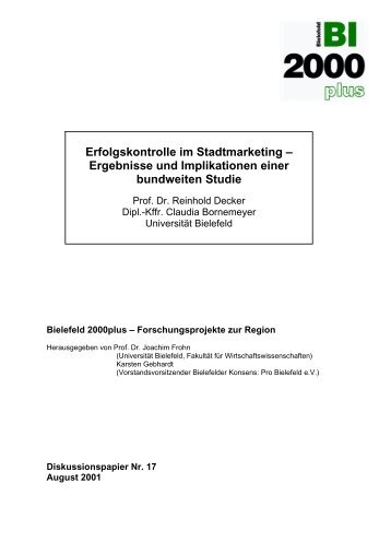 Erfolgskontrolle im Stadtmarketing - Universität Bielefeld