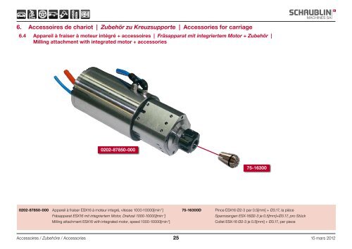 Table of contents - Schaublin Machines SA