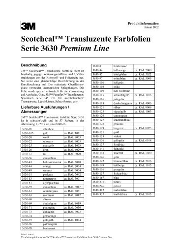Scotchcal™ Transluzente Farbfolien Serie 3630 Premium Line - Fodig