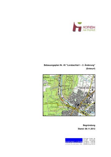 Begründung zum Planentwurf - Stadt Hofheim am Taunus