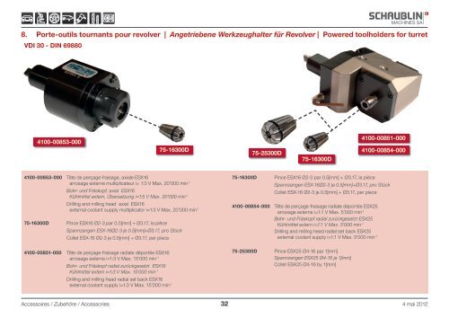 Table of contents - Schaublin Machines SA