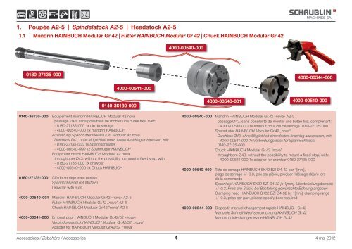 Table of contents - Schaublin Machines SA