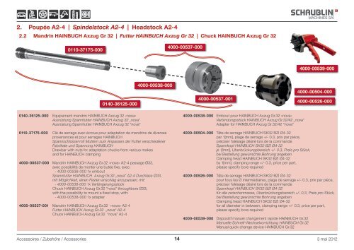 Table of contents - Schaublin Machines SA