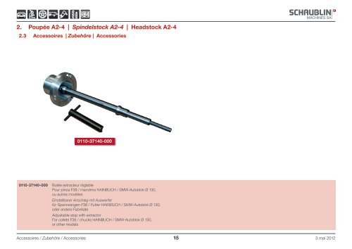 Table of contents - Schaublin Machines SA