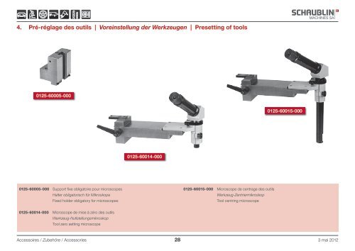 Table of contents - Schaublin Machines SA