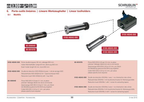 Table of contents - Schaublin Machines SA